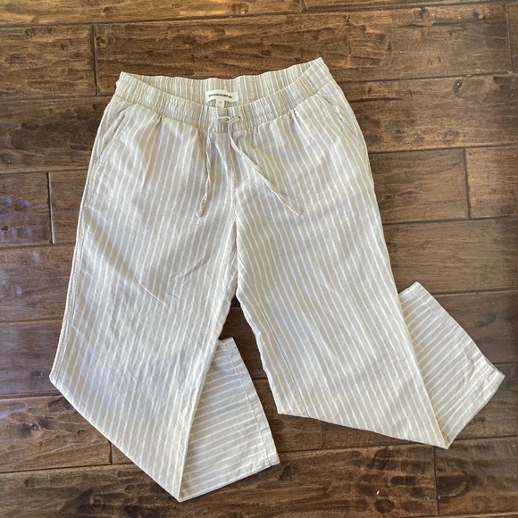 Amazon Essentials Women's Beige Linen Pull on Casual Pants Size Large - Picture 1 of 3